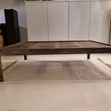 Industrial coffee table | Vintage perforated steel postal sorting table