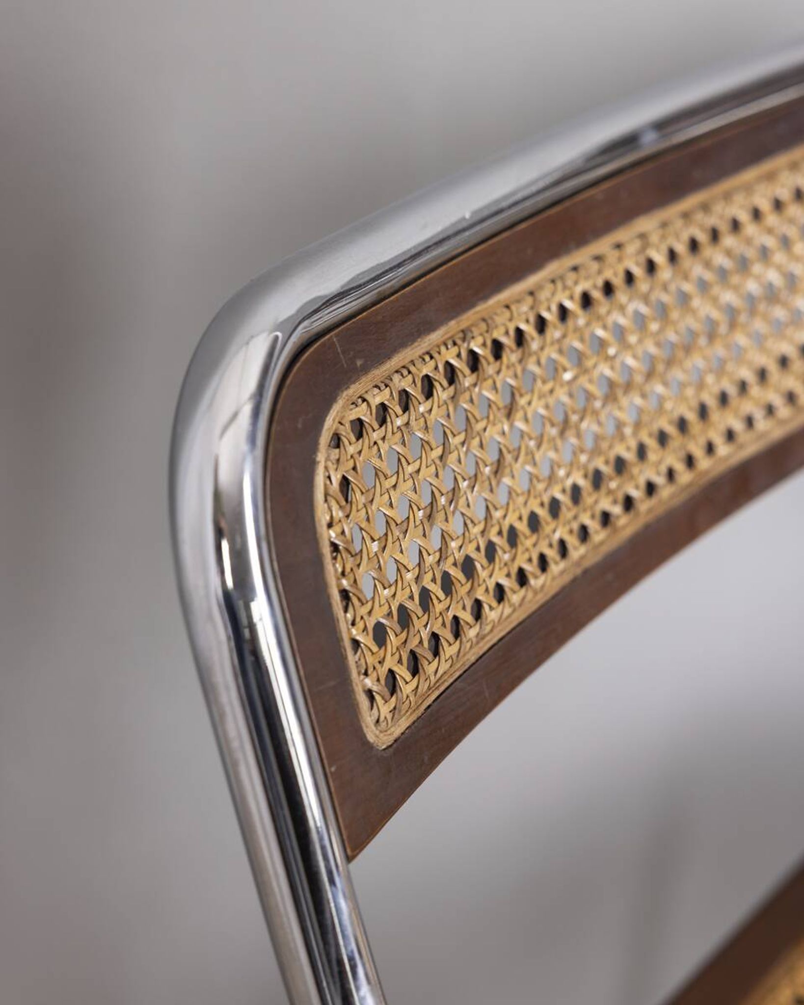 Set of 3 Vintage 1970s Chairs in Metal and Vienna Straw, Italian Design