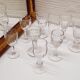 Lot 9 mismatched digestive glasses