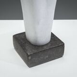 Abstract solid white marble torso