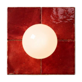 Applique murale en céramique zellige rouge
