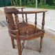 18th century Breton office chair in solid curved and carved wood