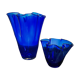 Duo of handkerchief vases in glass paste 70s-80s