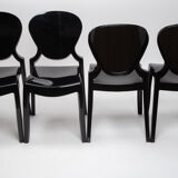 Set of 4 black chairs design Queen by Claudio Dondoli and Marco Pocci