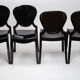 Ensemble de 4 chaises noires design Queen de Claudio Dondoli et Marco Pocci