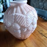 Art Deco pink opaline vase