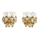 Lot de deux appliques en laiton et verre en forme de larme par Christophe Palme, Allemagne années 1970