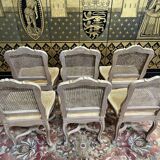 Suite de 6 chaises cannées de style Louis XV - Régence