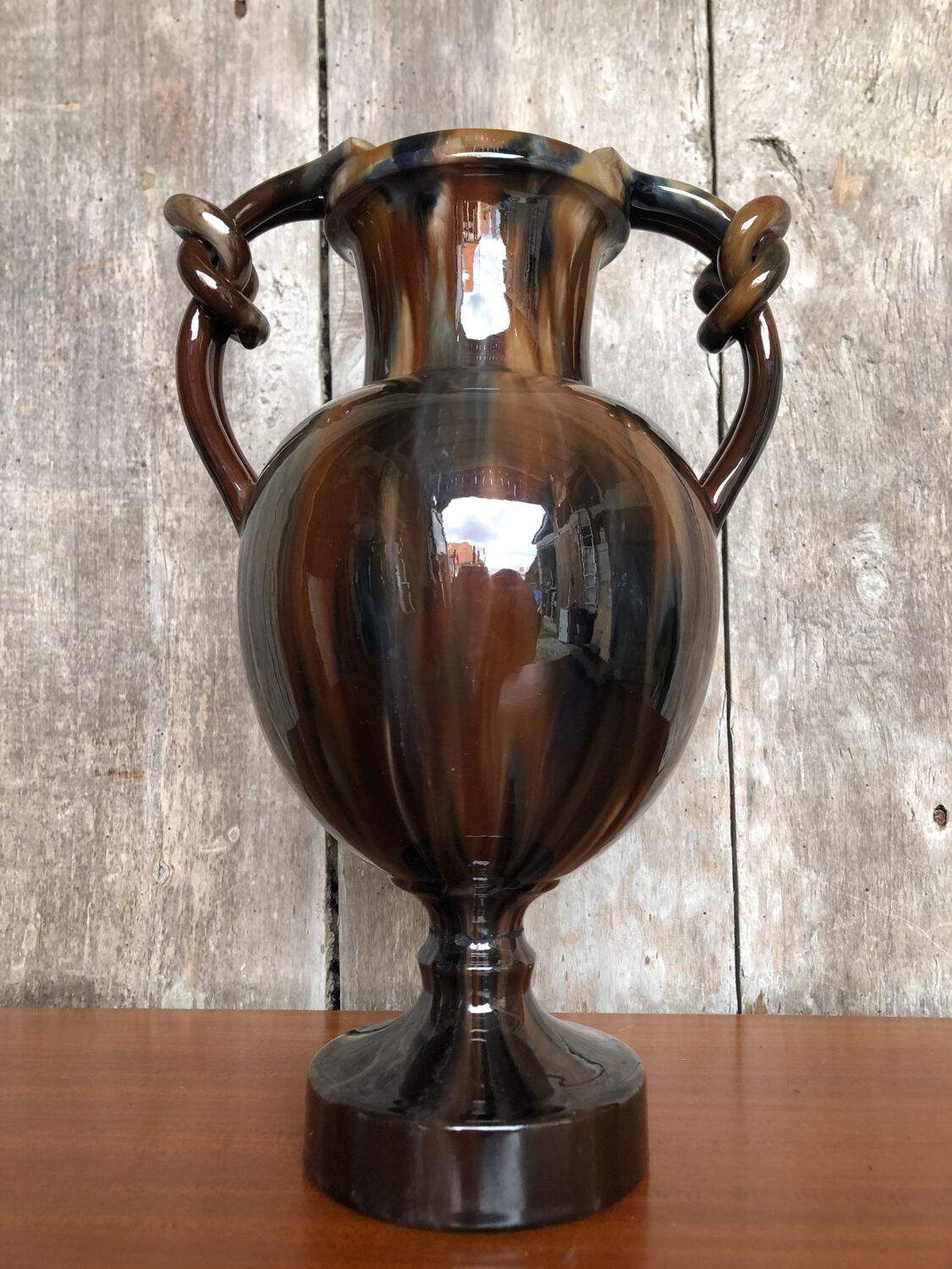 baluster vase jérôme massier de vallauris glazed terracotta