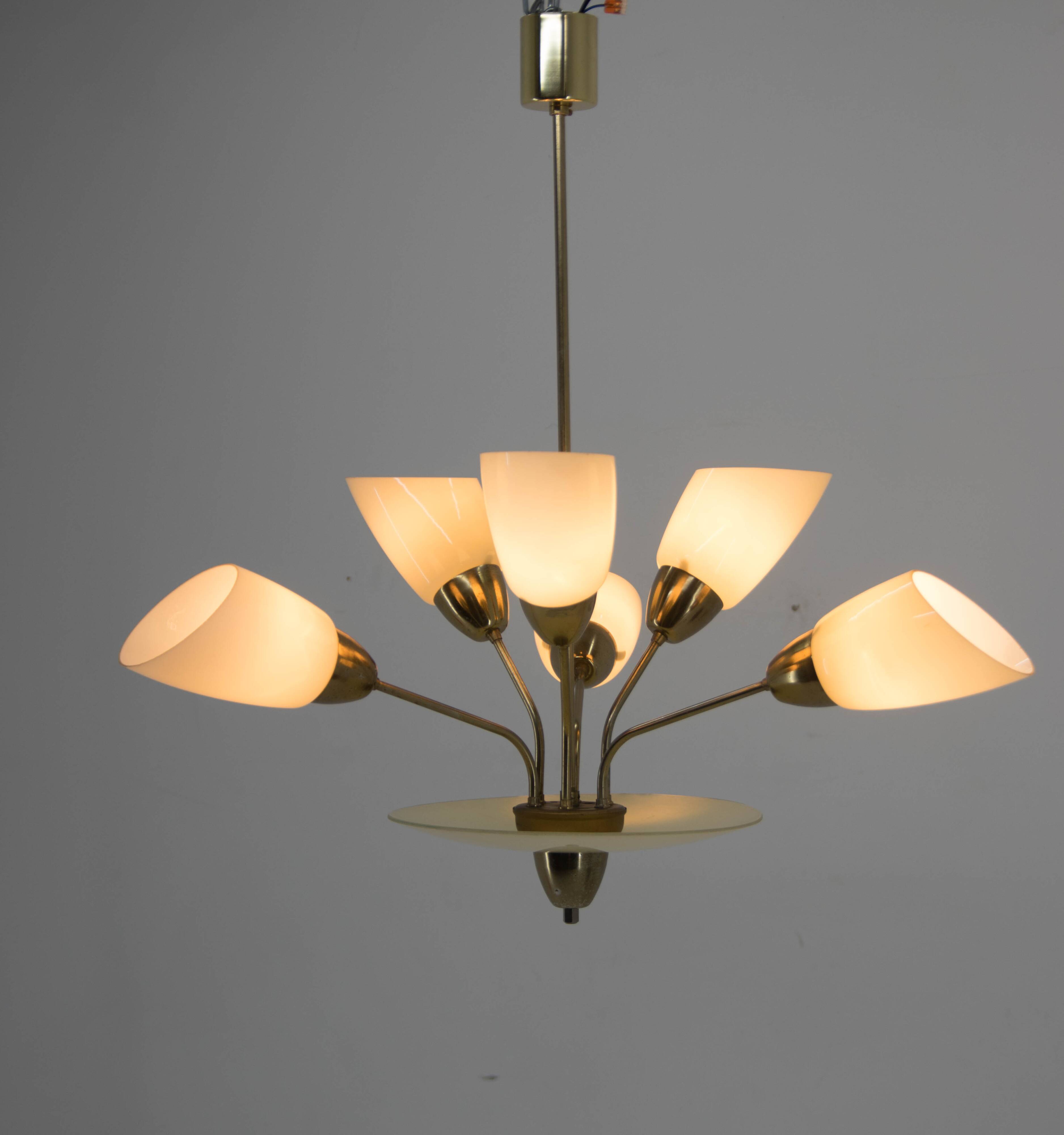 Mid-Century Chandelier by Kamenicky Senov, Czechoslovakia, 1950s