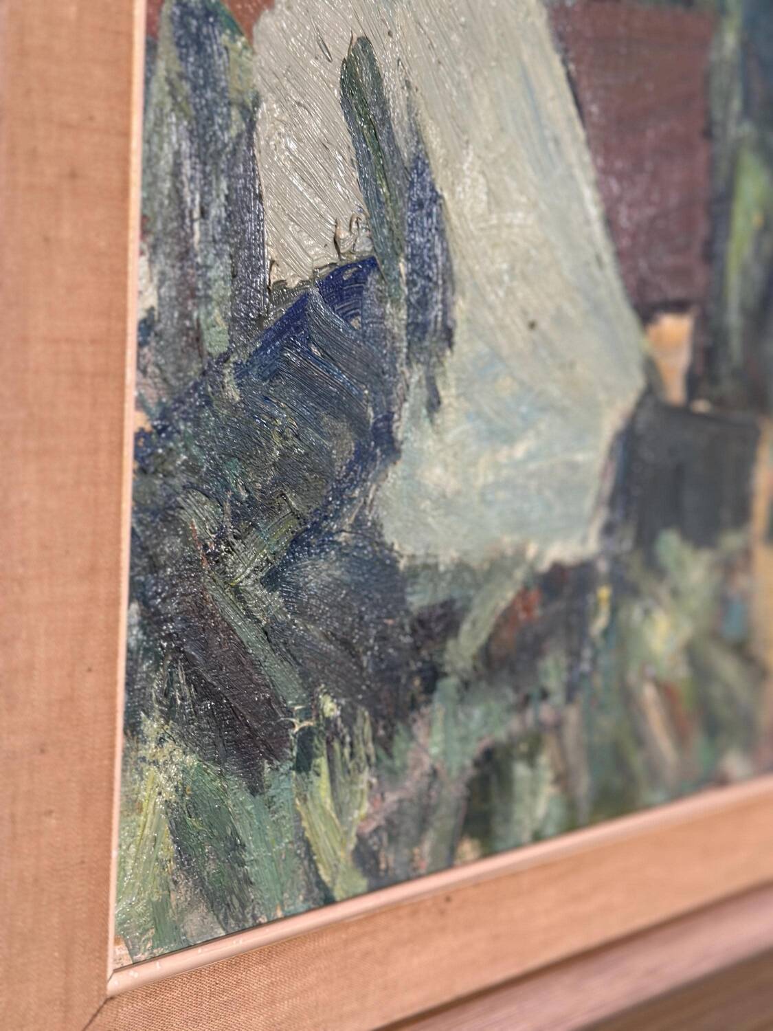 Swedish Oil on Canvas – “Fiskeläge” by Carl Berndtsson