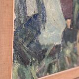 Swedish Oil on Canvas – “Fiskeläge” by Carl Berndtsson