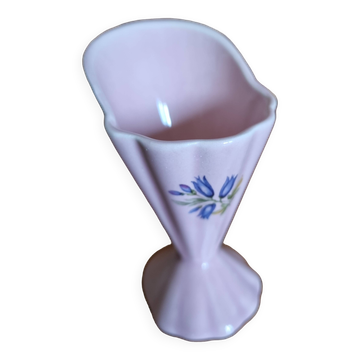 Petit vase rose forme drapée vintage