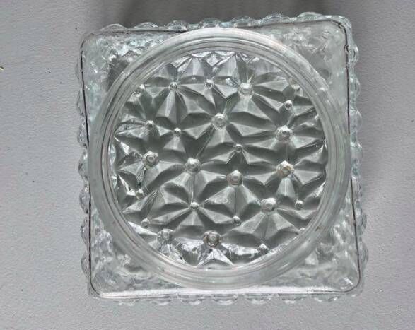 Small ceiling light or square vintage moulded glass wall light.