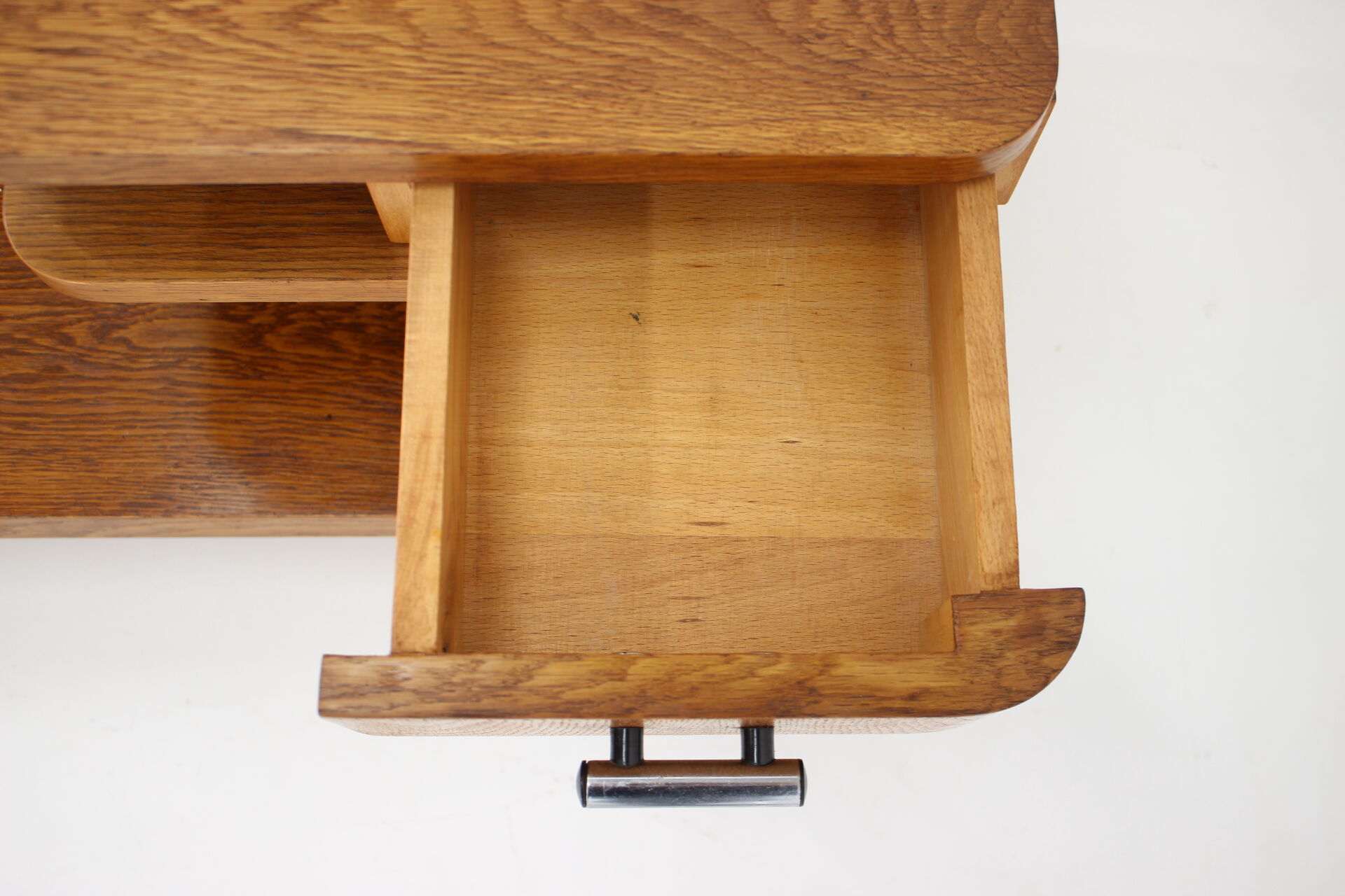 1950s Set of  Oak Bauhaus Mirror Cabinet and Bedside Tables, Czechoslovakia