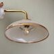 Vintage elbow wall lamp with white and gold granite glass shade