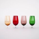 Set of colourful glasses, Italian design, 1970s, made in Italy