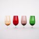 Ensemble de verres colorés, design italien, années 1970, fabriqué en Italie.