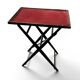 Table pliante en bois teinté, plat recouvert de feutrine rouge thonet