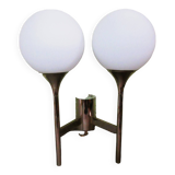 Sciolari applique double chromée globe en verre blanc