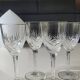 Lot of 7 x crystal glasses. Star/palmette decoration in St Louis style.