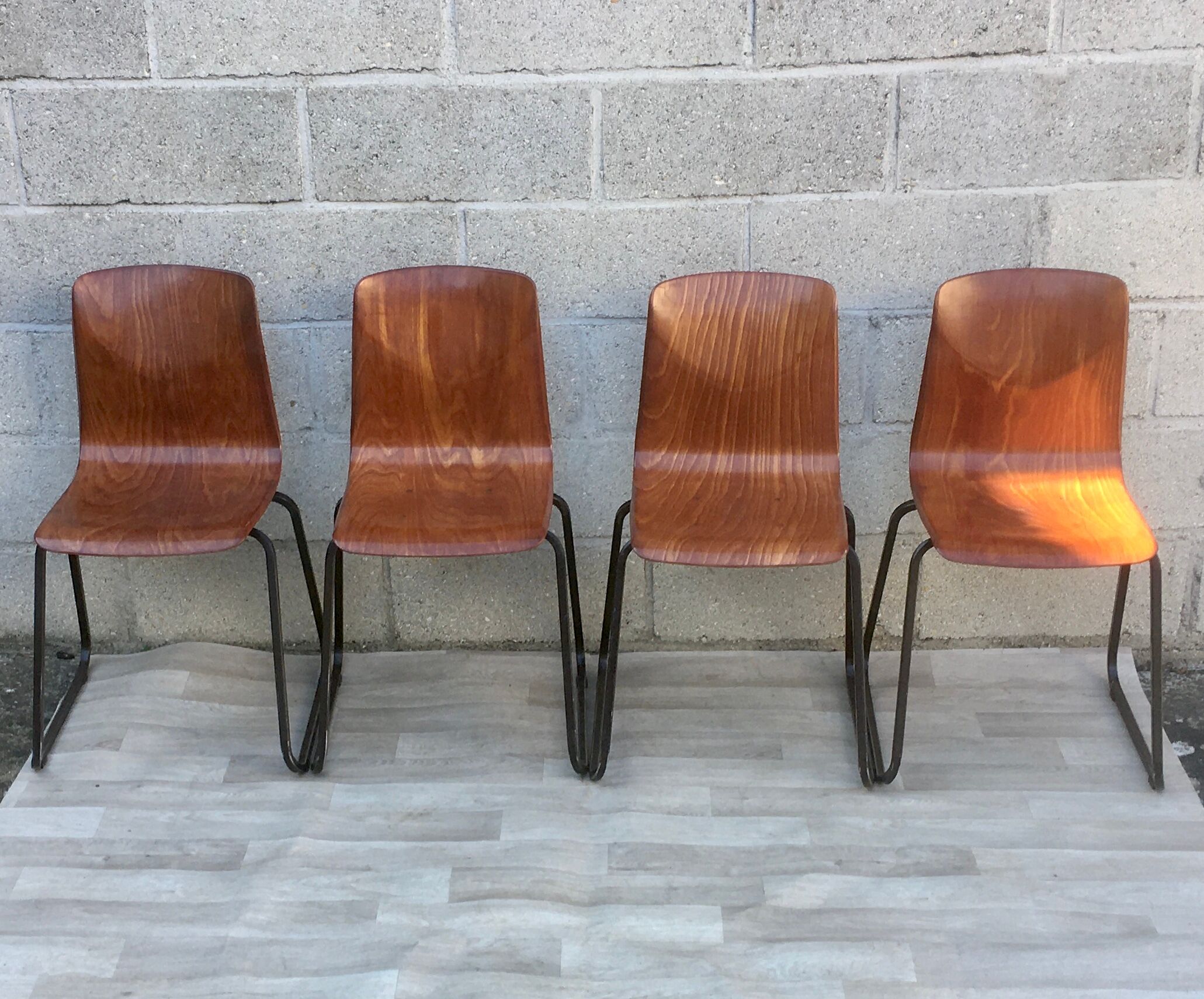 Set of 4 chairs Galvanitas S23 oak