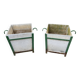 Pair of Large planters in fiber cement and metal 1950 eternit