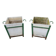 Pair of Large planters in fiber cement and metal 1950 eternit