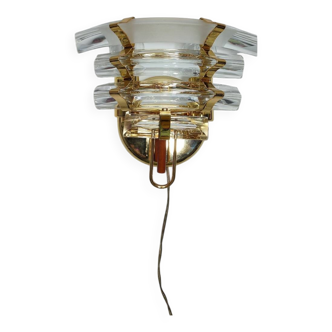 Lampe à paroi de cristal. Italie, années 1980.