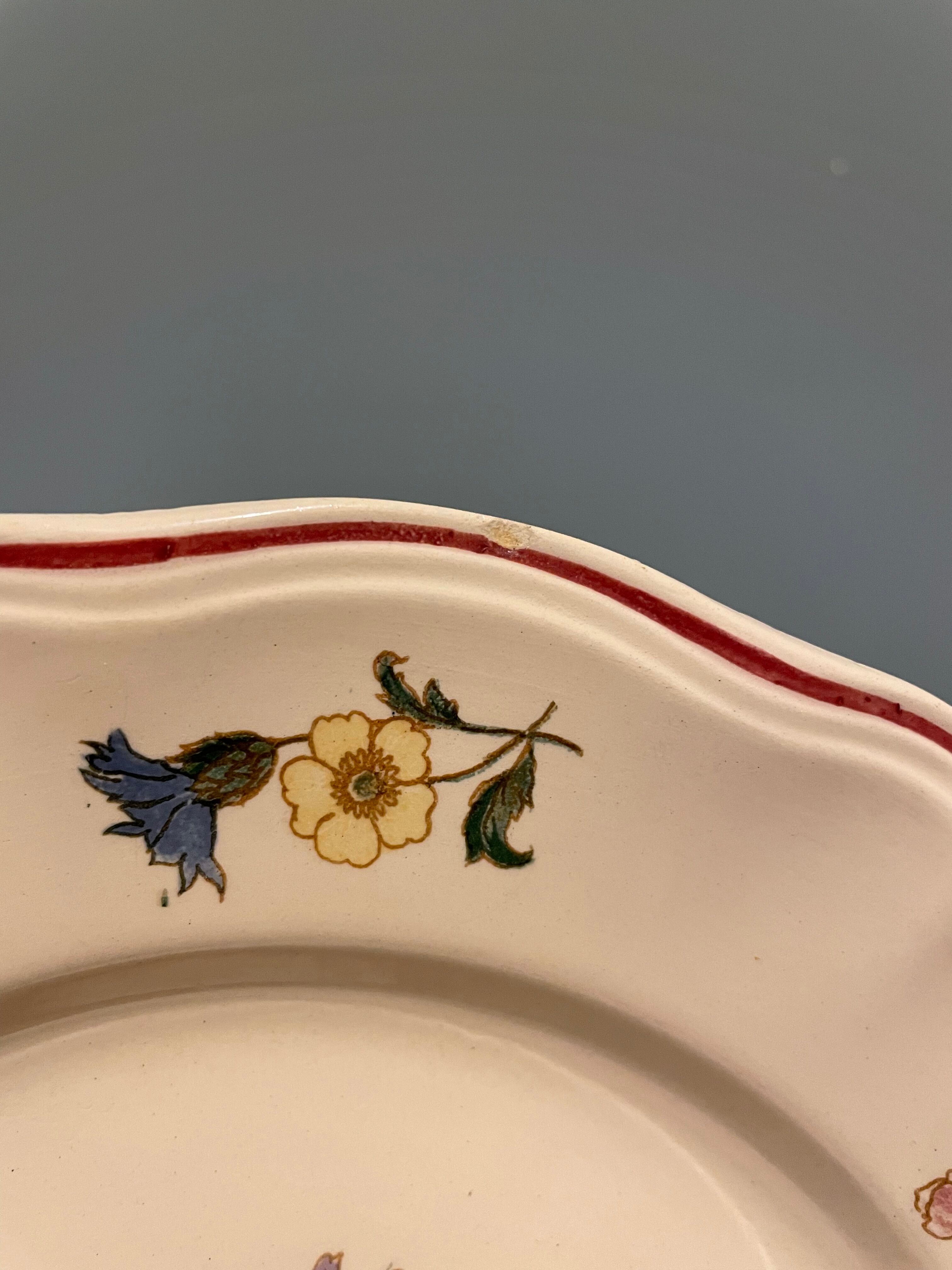 Set of 10 small plates Digoin Sarreguemines, Agreste model