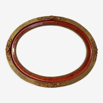 Old oval wooden frame