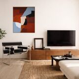 Stretched canvas painting "Fragments of Balance" signed Bodasca