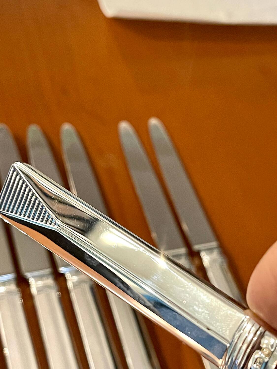 Christofle Atlantide model 12 table knives 24.5 cm very good condition