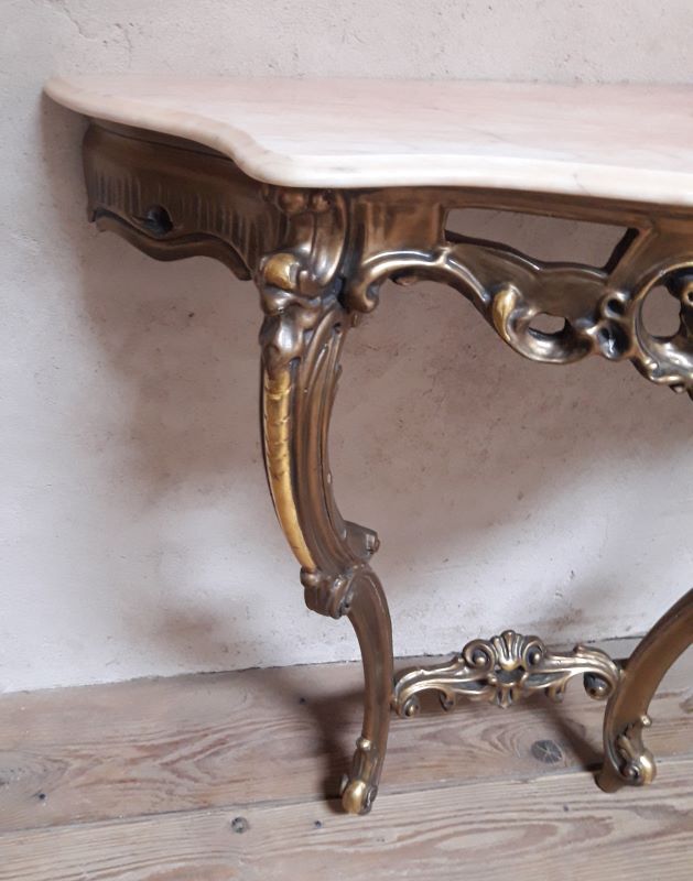 Gilded wooden console marble Louis XV style