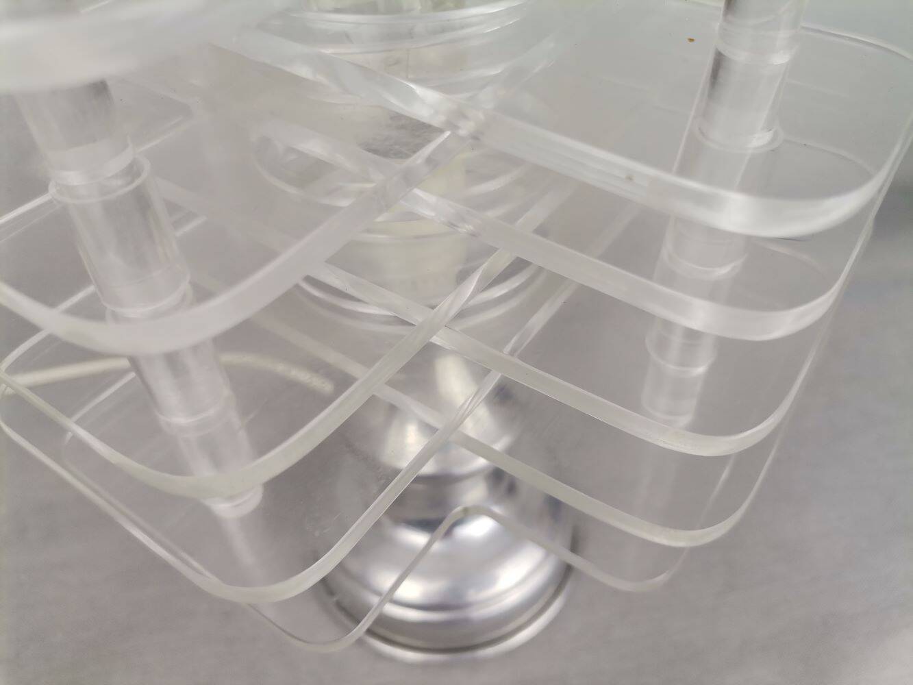 Dutch Century Modern Clear Acrylic Table Lamp, 1960s