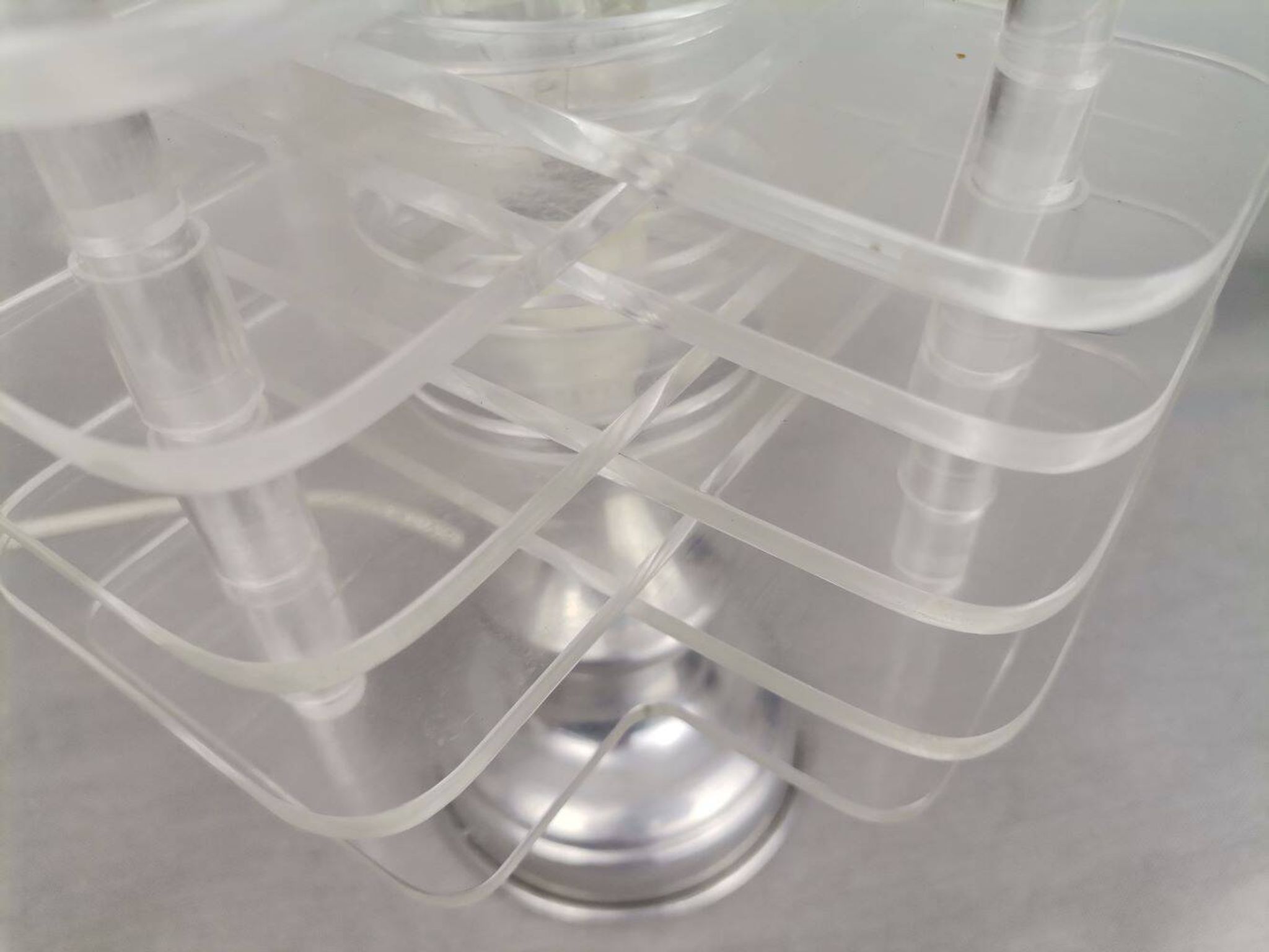 Lampe de table moderne en acrylique transparent du siècle hollandais, 1960s
