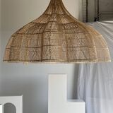 Immense rattan suspension in the shape of a flower, tulip, corolla H1m D1m50