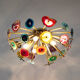 Italian-designed "Sputnik" Ceiling Lamp with Agate Stone Sections and Brass