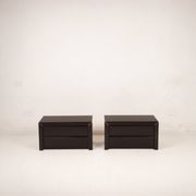 Pair of African rosewood and brass bedside tables for Fratelli Turri