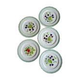 5 assiettes à dessert St Amand