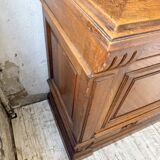 Old XL Napoleonic oak glass bookcase, 19th century