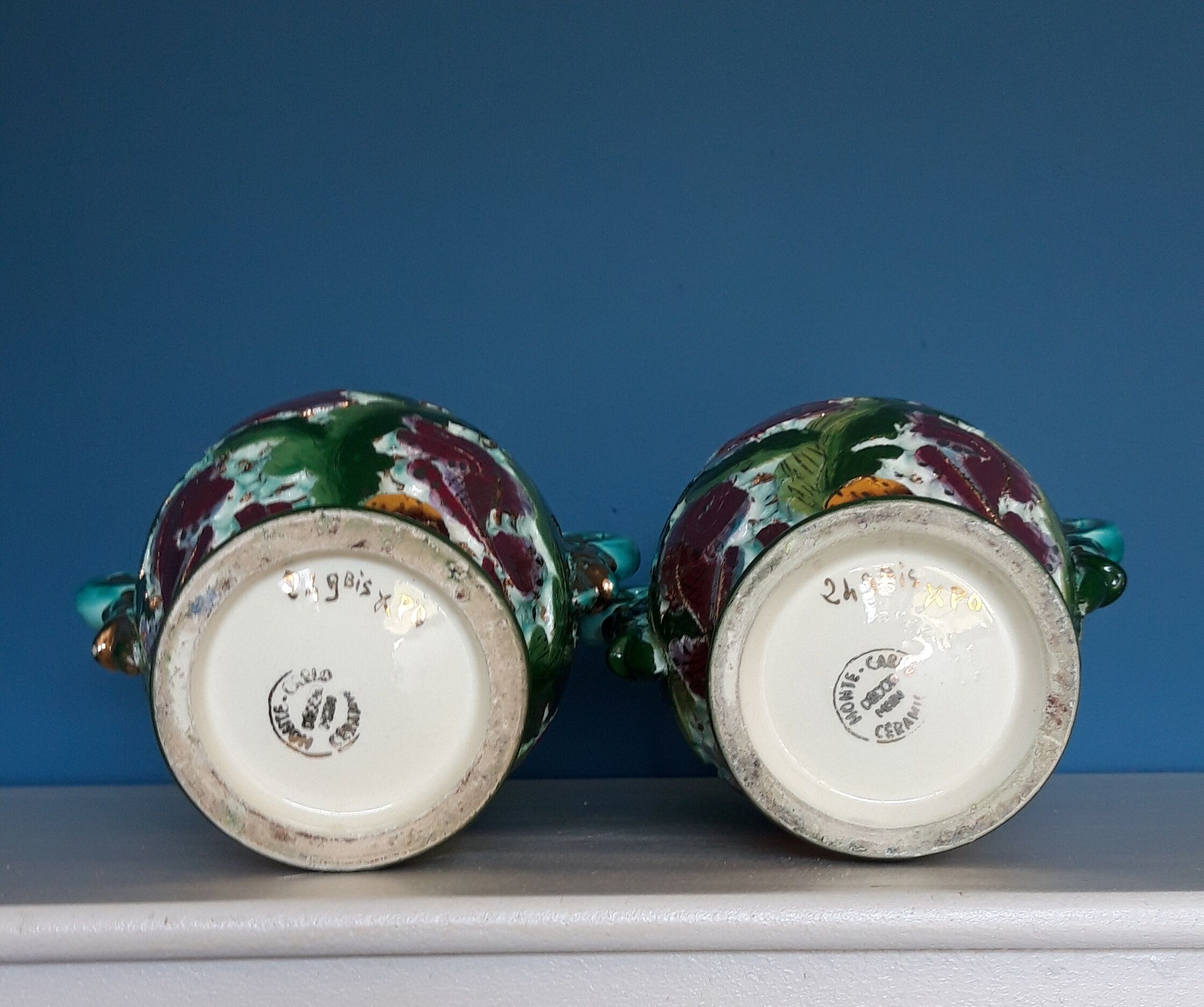 Pair of ceramic vases from Monaco from the 1950s