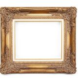 Marco barroco vintage de madera y paspartú hecho a mano.