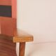 Vintage armchairs set of 2 beige bouclé walnut wood 1960