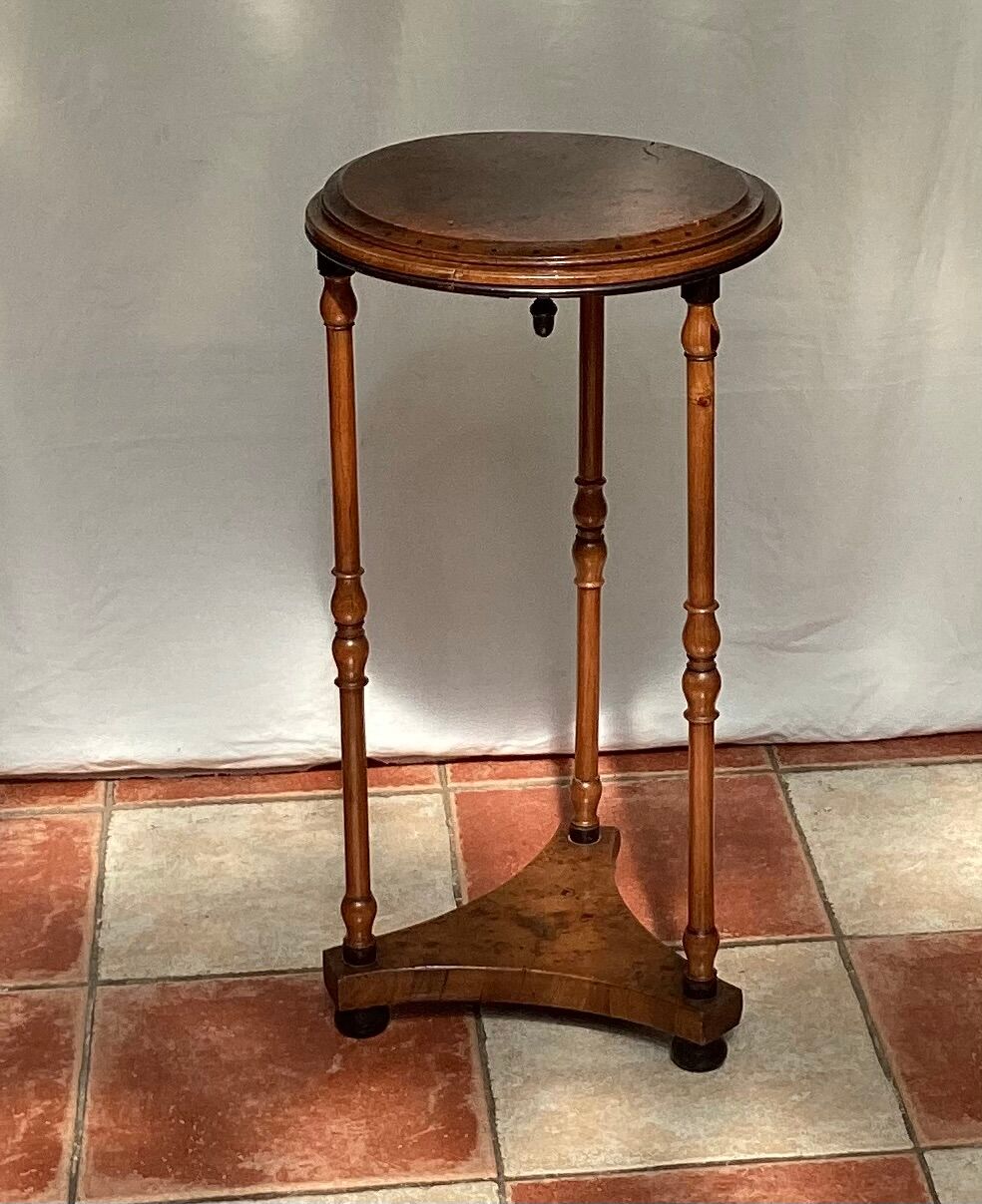 Wooden side table with three legs vintage