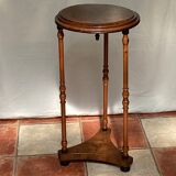Wooden side table with three legs vintage
