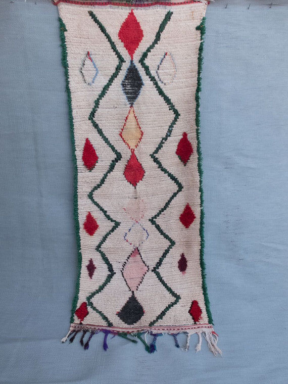 Azilal, 220 x 92 authentic hand made wool rug