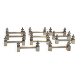 11 knife rests - Art Deco - Silver metal