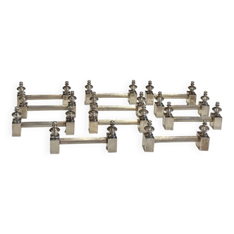11 knife rests - Art Deco - Silver metal