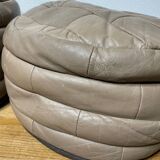 Pair of De Sède patchwork leather poufs